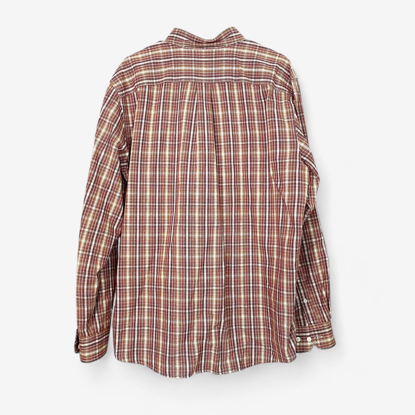 Eddie Bauer Men's Relaxed Fit Red Plaid Flannel Button-Down Shirt - Size L - Pre-Owned