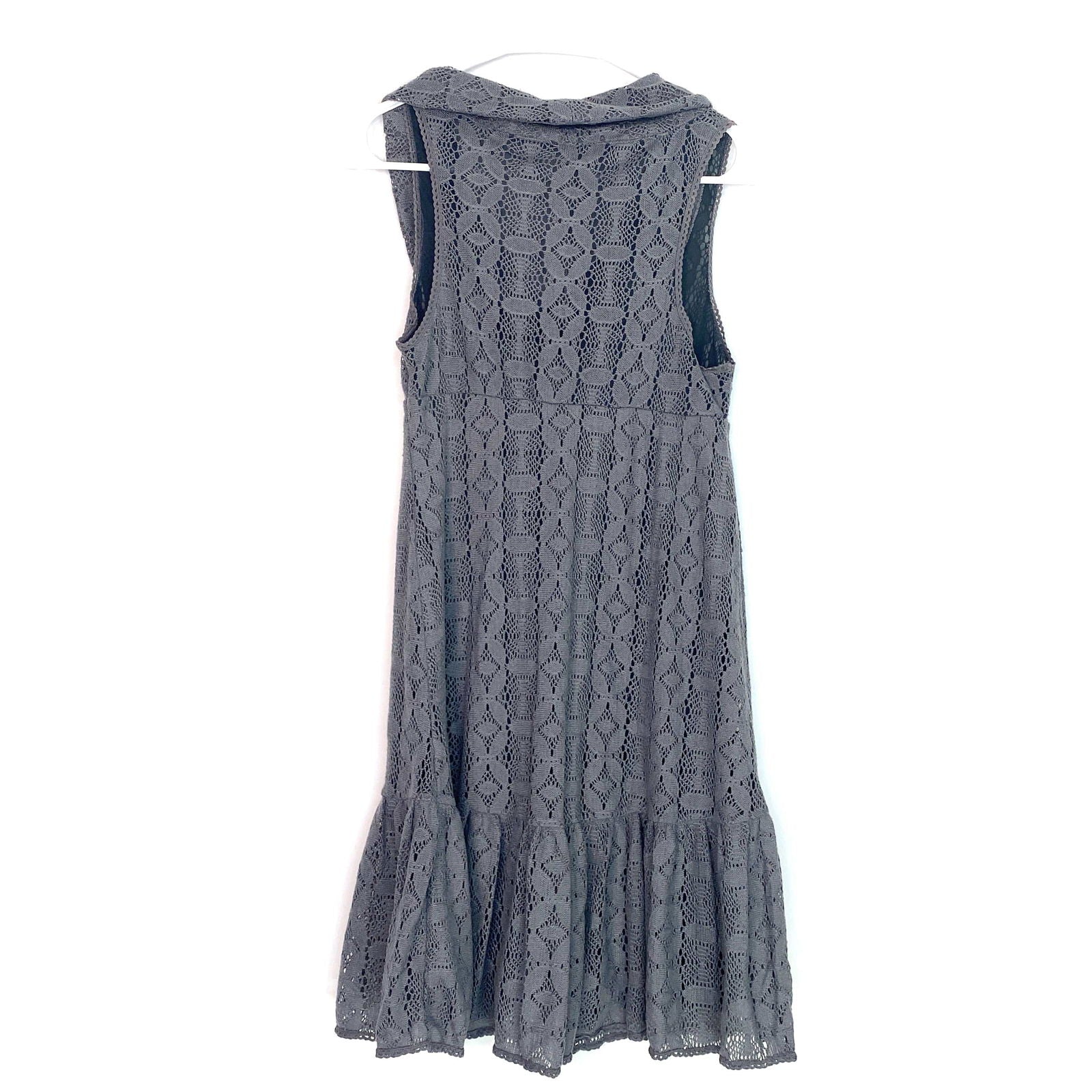 Effortless Free People Gray Crochet Knit Dress - Womens Size 4 - Fully Lined - Cowl Neck -  | Buy at Parsimony Shoppes