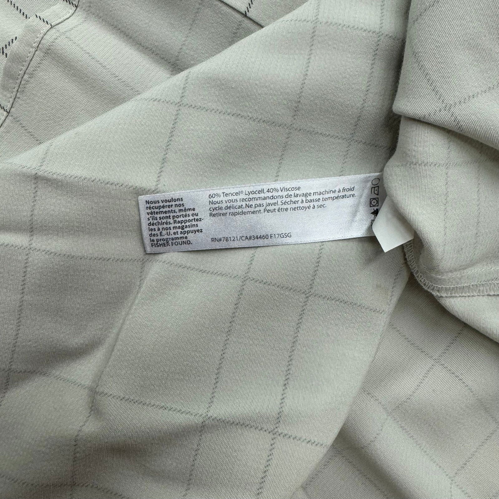 Eileen Fisher | Womens Windowpane Button-Up Blouse | Color: Ivory/Black | Size: L | Pre-Owned -  | Buy at Parsimony Shoppes