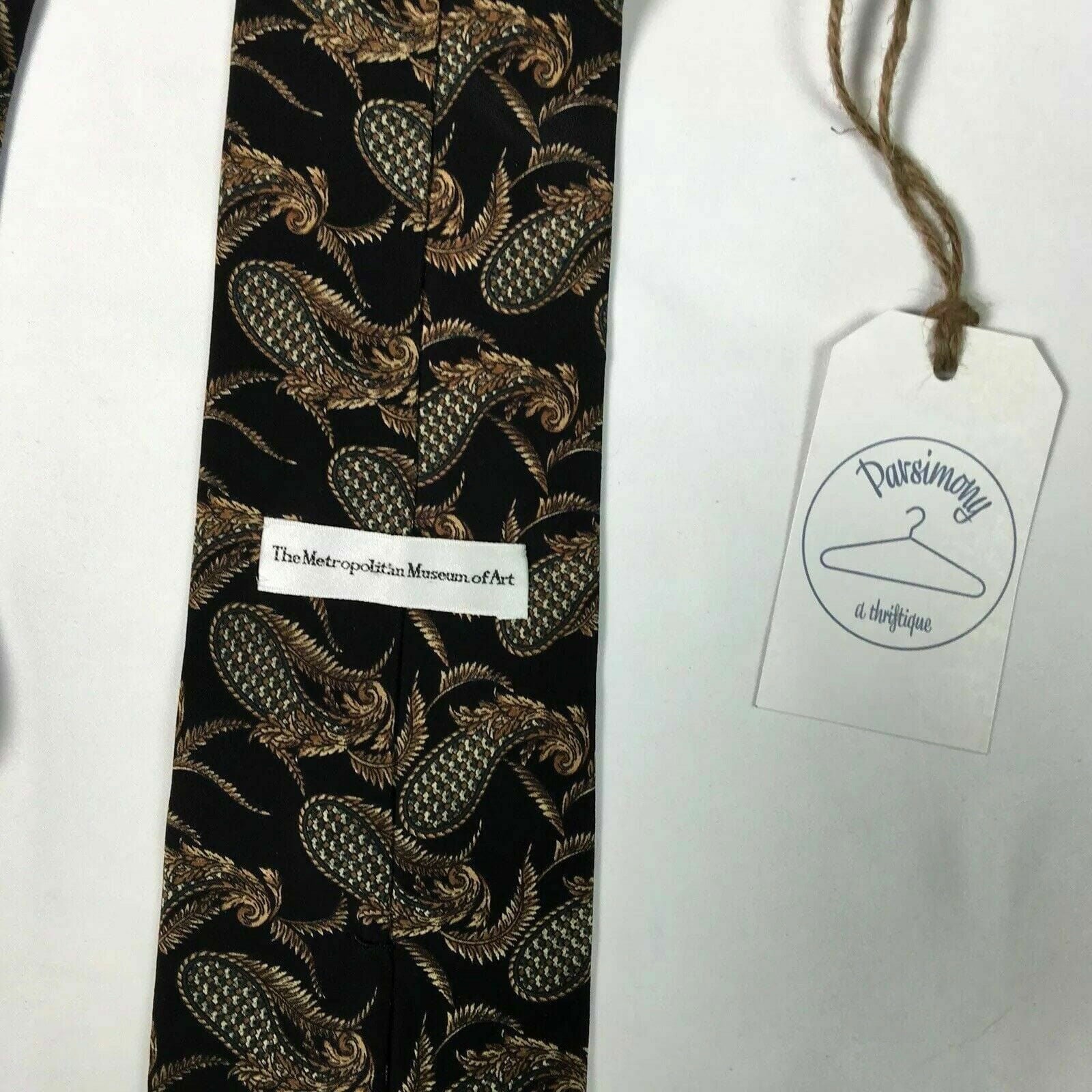 Elegant Metropolitan Museum of Art Black Paisley Print Silk Mens Necktie -  | Buy at Parsimony Shoppes