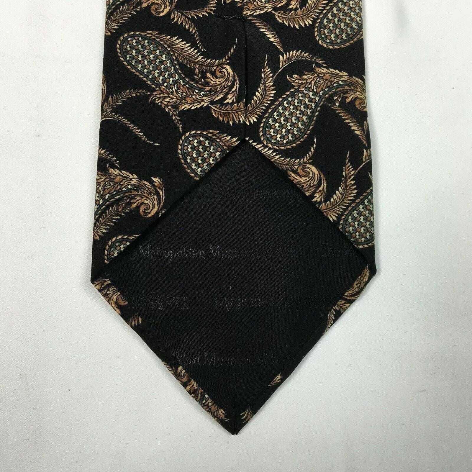 Elegant Metropolitan Museum of Art Black Paisley Print Silk Mens Necktie -  | Buy at Parsimony Shoppes