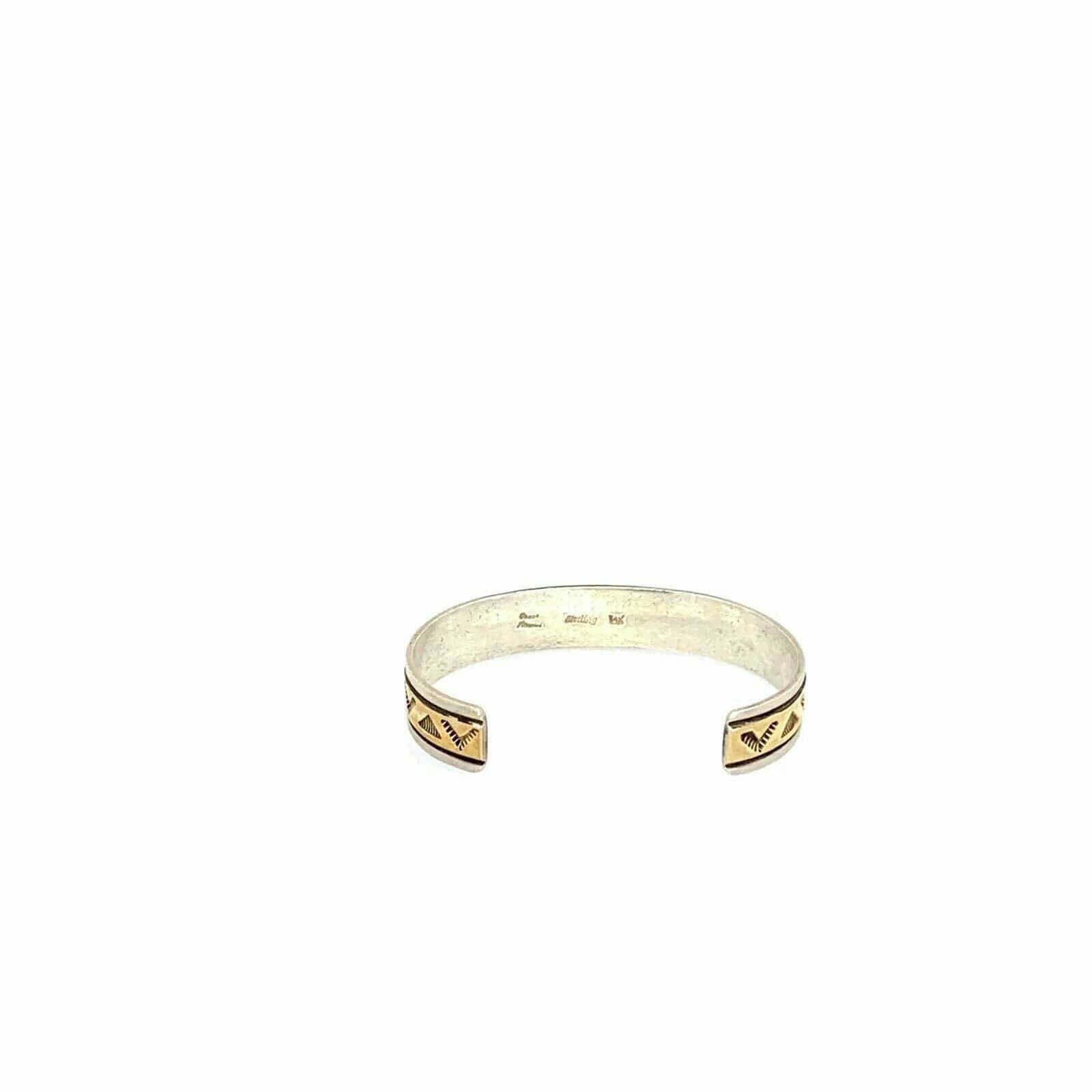 Elegant Oscar Alexius Vintage Navajo 14k Gold & Sterling Silver Cuff Bracelet - 6.75” -  | Buy at Parsimony Shoppes