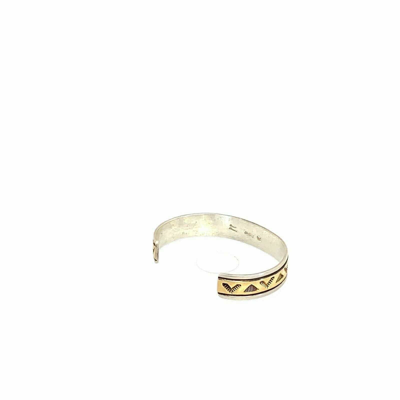 Elegant Oscar Alexius Vintage Navajo 14k Gold & Sterling Silver Cuff Bracelet - 6.75” -  | Buy at Parsimony Shoppes