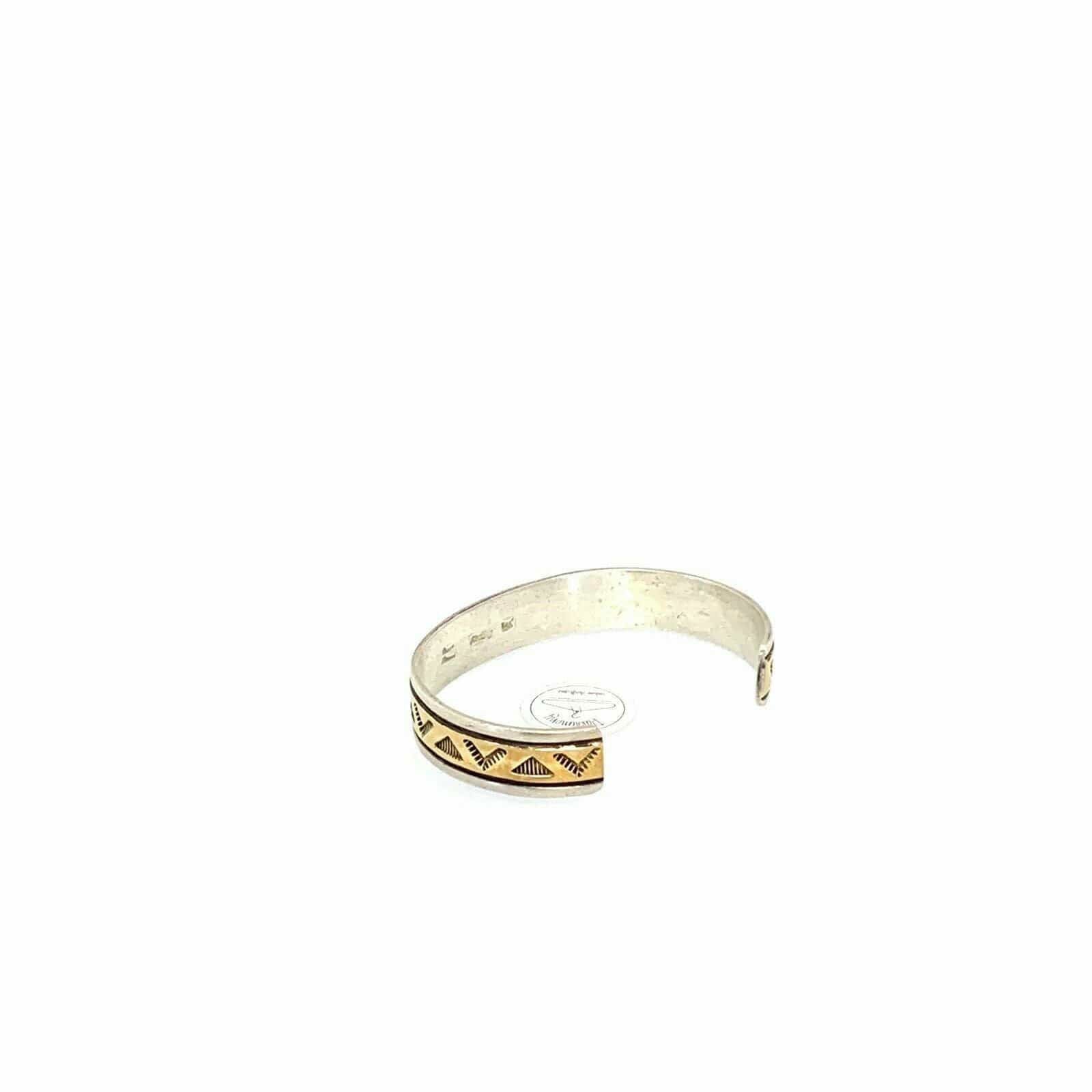 Elegant Oscar Alexius Vintage Navajo 14k Gold & Sterling Silver Cuff Bracelet - 6.75” -  | Buy at Parsimony Shoppes