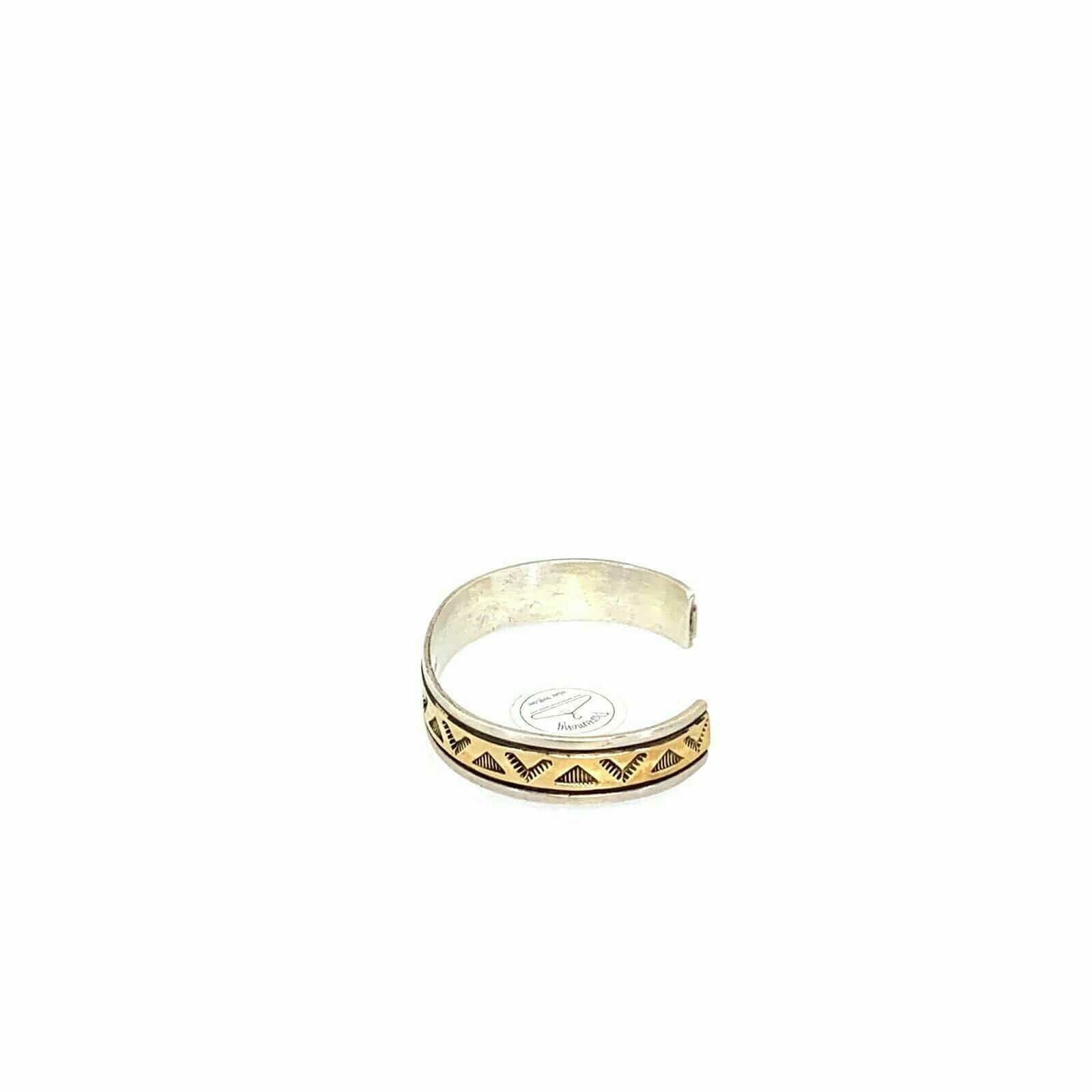 Elegant Oscar Alexius Vintage Navajo 14k Gold & Sterling Silver Cuff Bracelet - 6.75” -  | Buy at Parsimony Shoppes