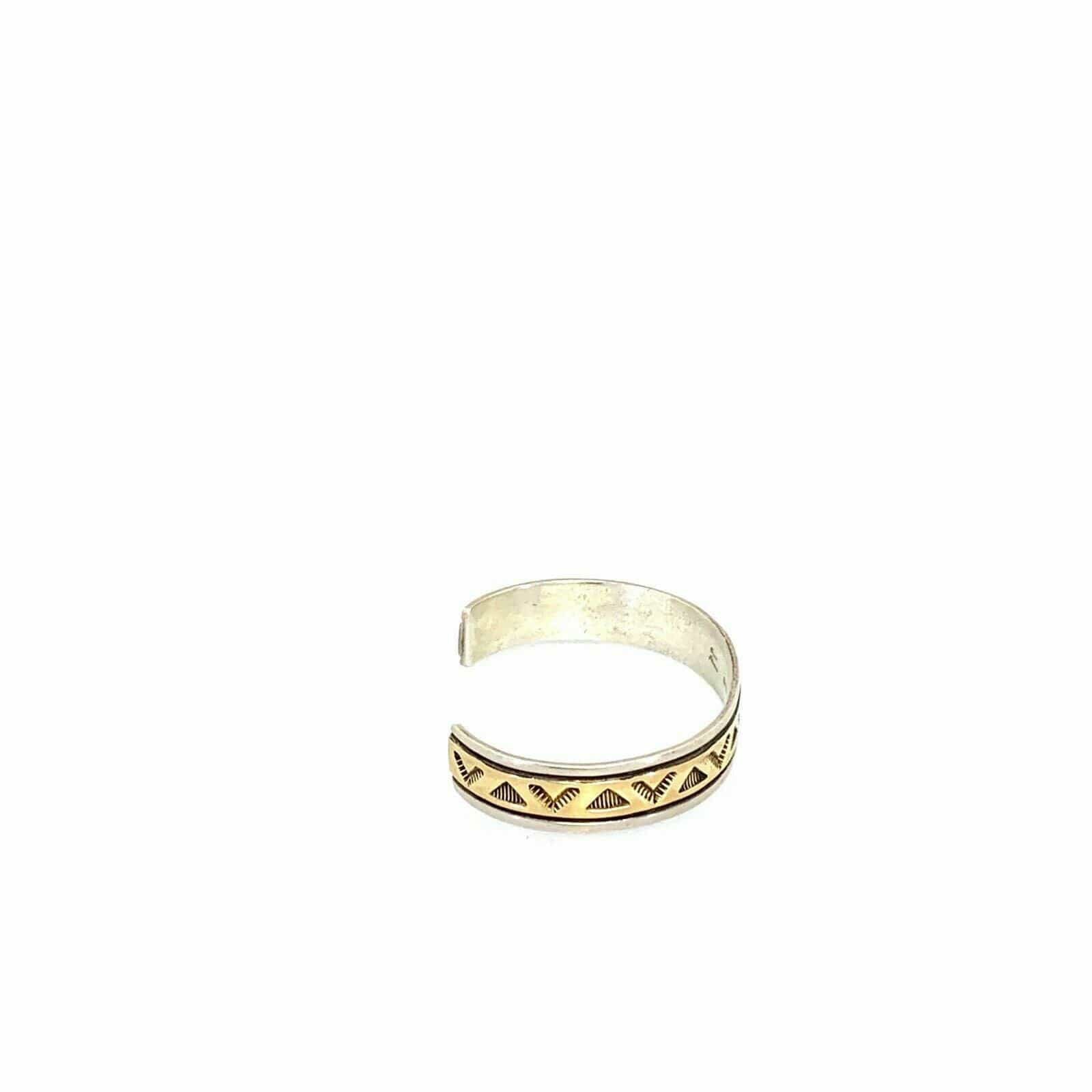 Elegant Oscar Alexius Vintage Navajo 14k Gold & Sterling Silver Cuff Bracelet - 6.75” -  | Buy at Parsimony Shoppes