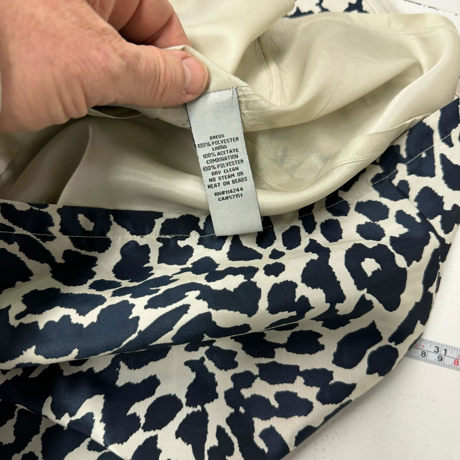 Eliza J | Womens Animal Print Career Dress | Color: Blue/White | Size: 12P | Pre-Owned -  | Buy at Parsimony Shoppes