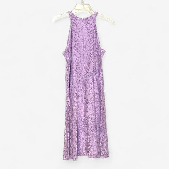 Elle Women's Purple A-Line Halter Dress - Size L - Sleeveless (NWT)