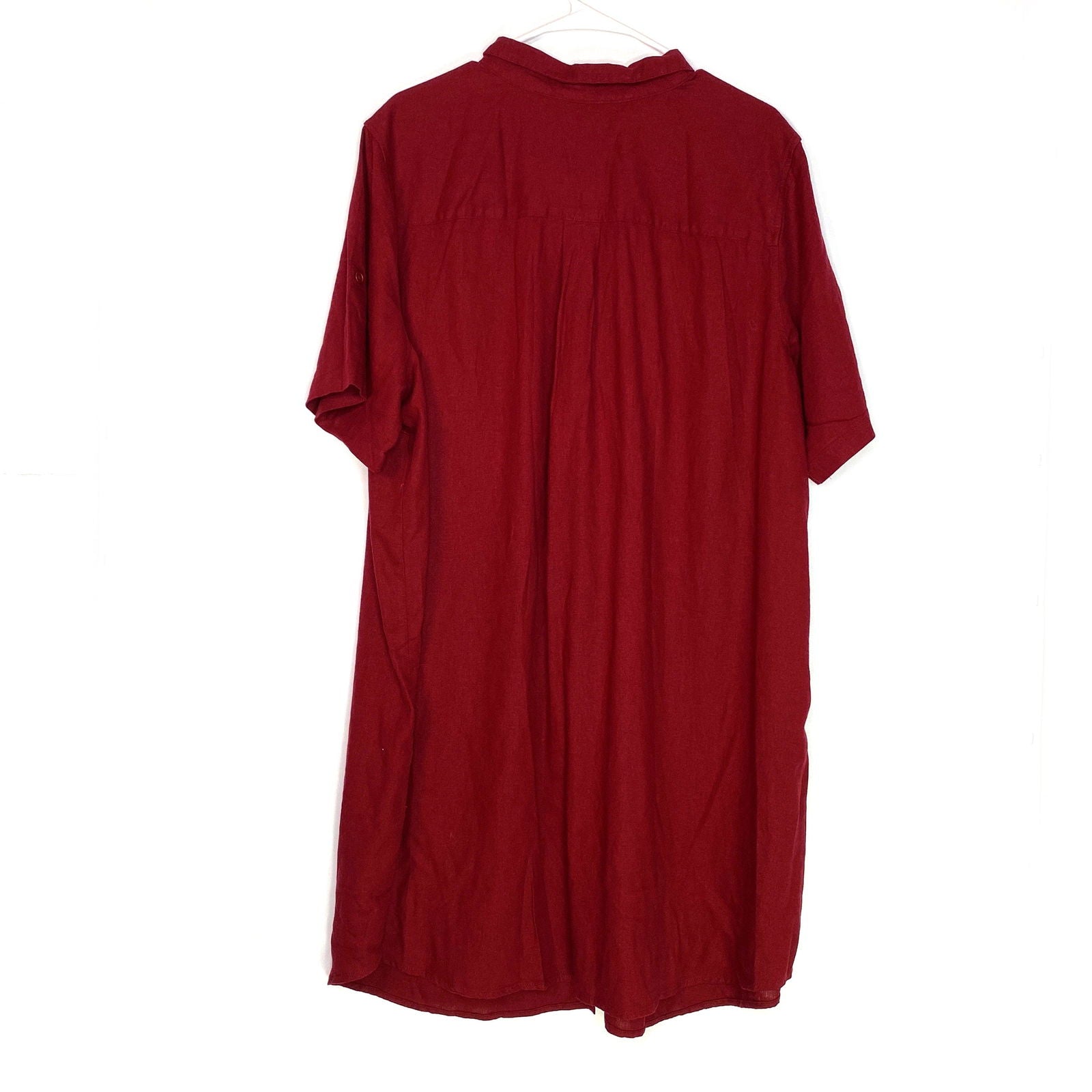 Ellis Womens Size 24 Maroon Red Shirt Dress S/s NWT -  | Buy at Parsimony Shoppes