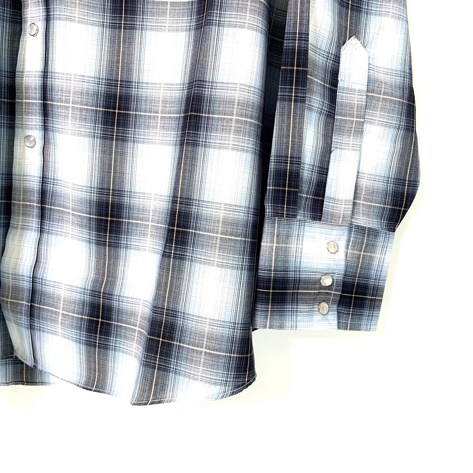 Ely Cattleman Mens Blue Plaid Western Long Sleeve Pearl Snap Up NWT -  | Buy at Parsimony Shoppes