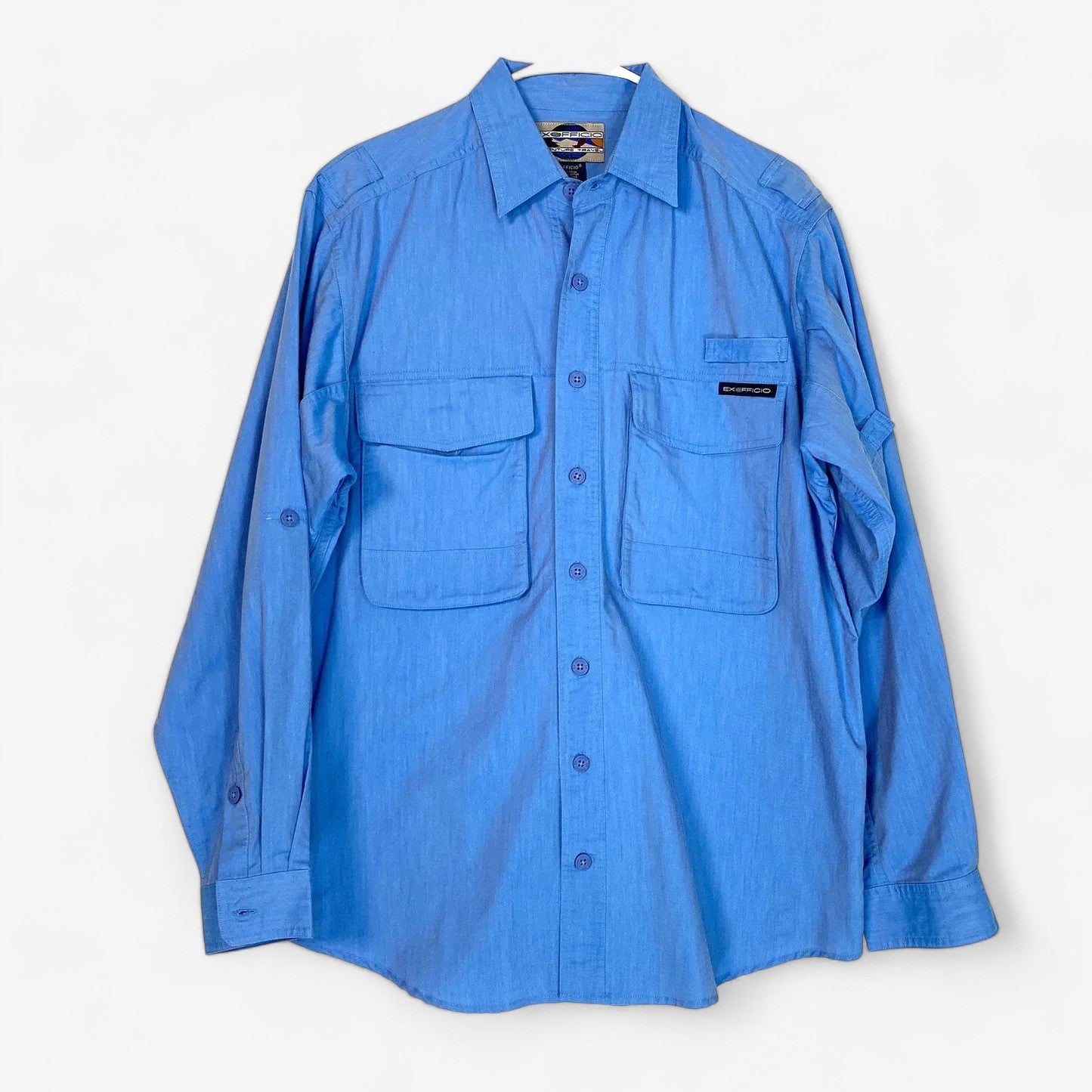 ExOfficio Men's Blue Lightweight Long Sleeve Travel Shirt - Size M