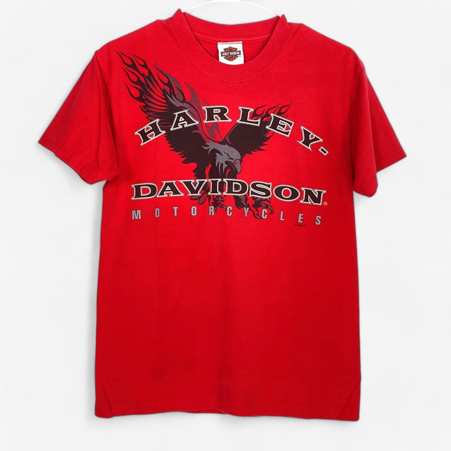 Harley-Davidson Men's Red T-Shirt - Dover Ohio Eagle Graphic, Size S