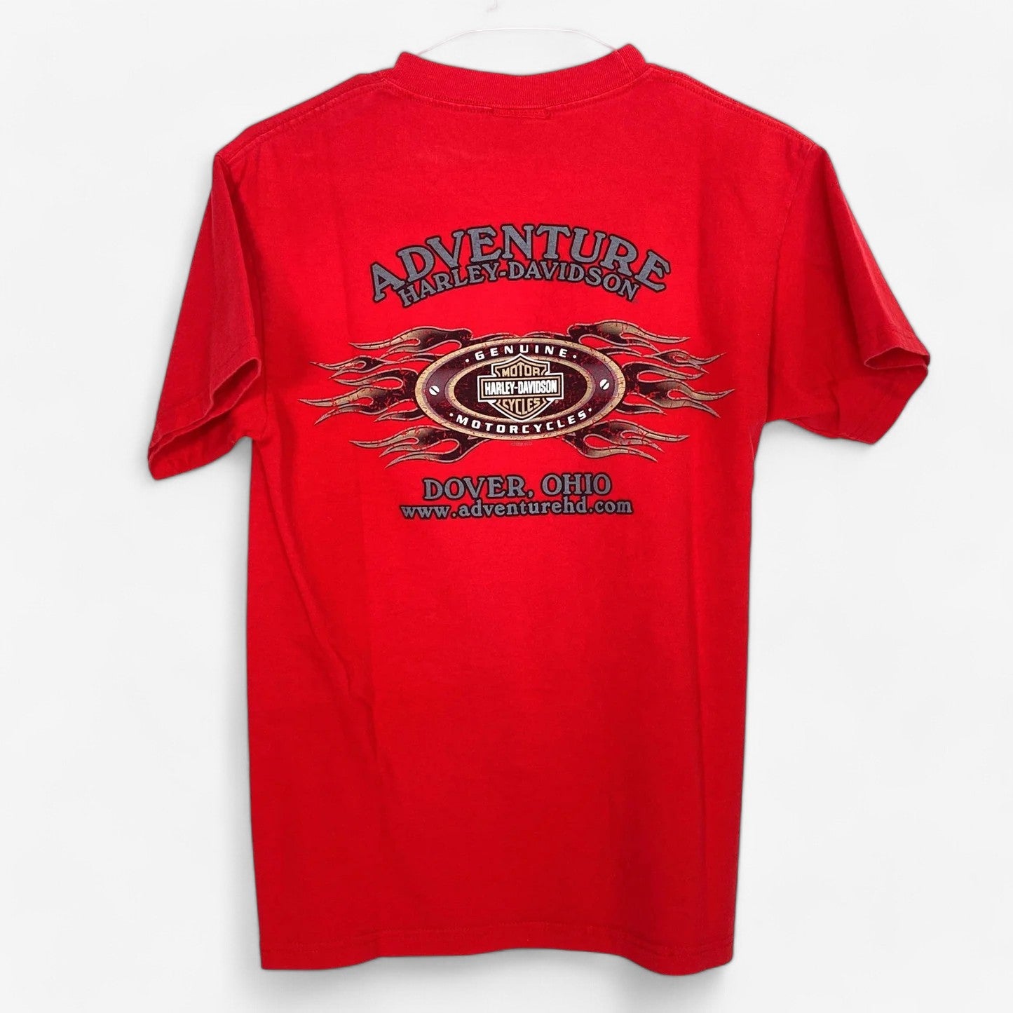 Harley-Davidson Men's Red T-Shirt - Dover Ohio Eagle Graphic, Size S