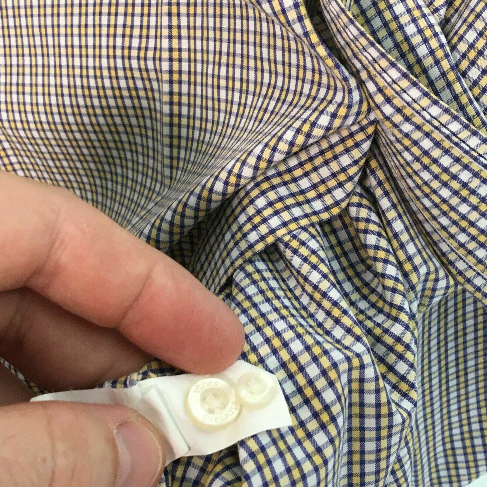 Exciting Vineyard Vines Mens Plaid Shirt Slim Fit Button-Up L/s Whale Yellow/Purple L Cotton Long Sleeve -  | Buy at Parsimony Shoppes