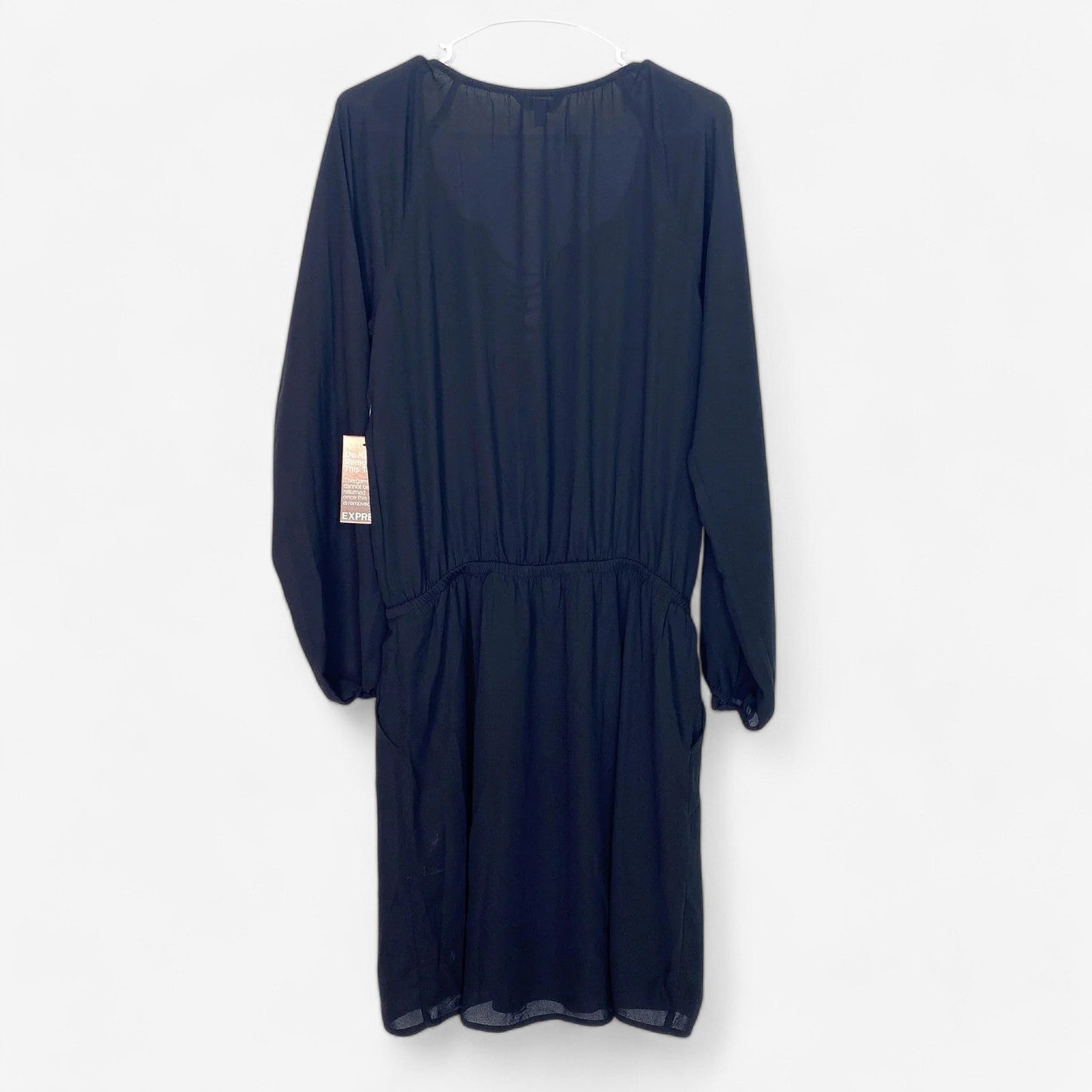 Express Women's Black Lace-Up Knee-Length Dress - Size M