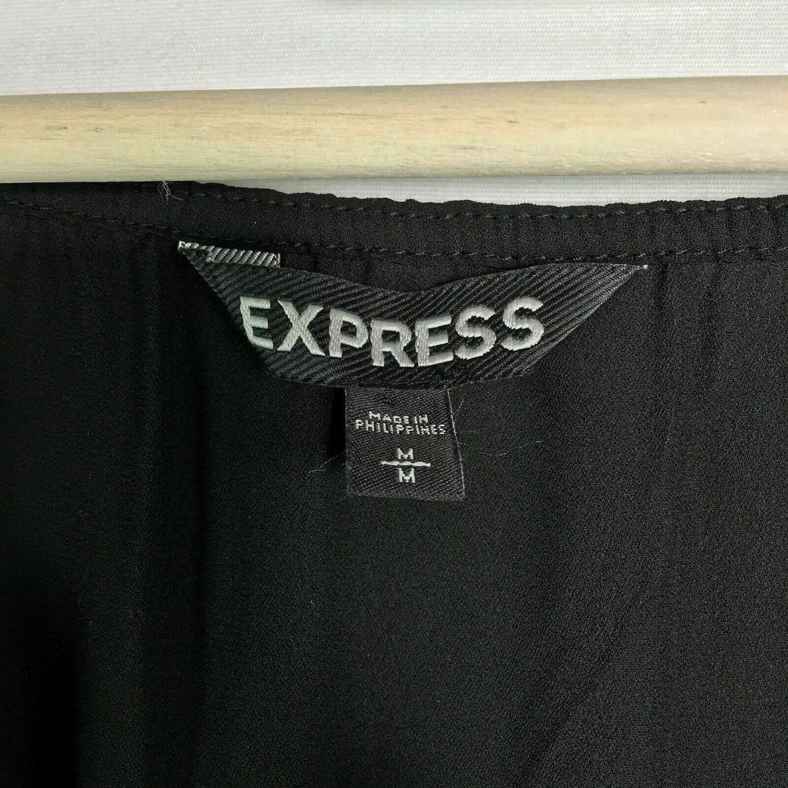 Express Womens Size M Black Long Sleeve Lace-Up Knee Length Sheer Dress NWT -  | Buy at Parsimony Shoppes