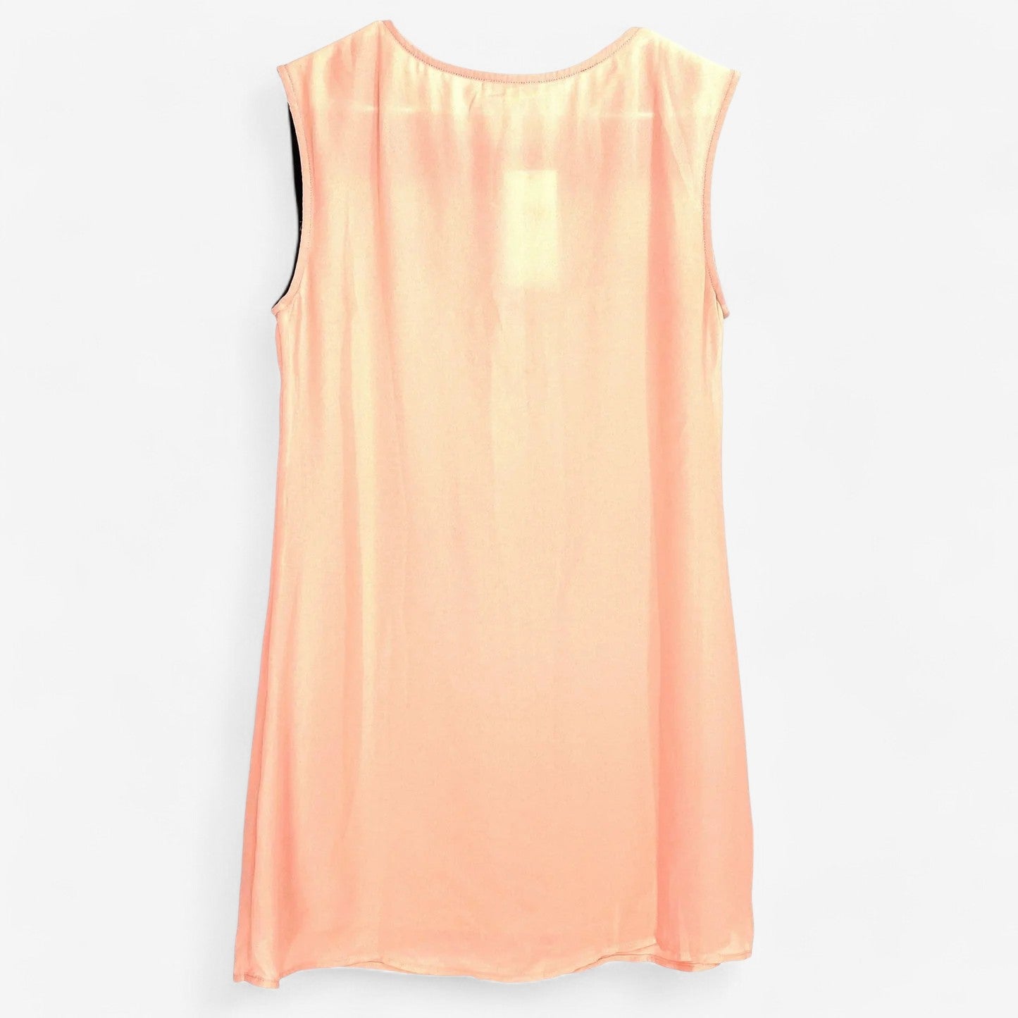 Hot & Delicious Women's Peach Pink Sleeveless Blouse - Black Lace Trim - Size M