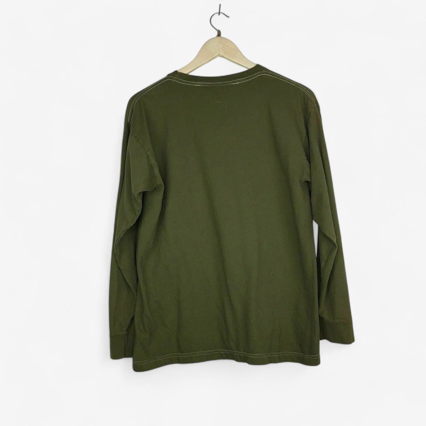Obey Men's Olive Green Graphic Long Sleeve T-Shirt - Size M - Pre-Owned
