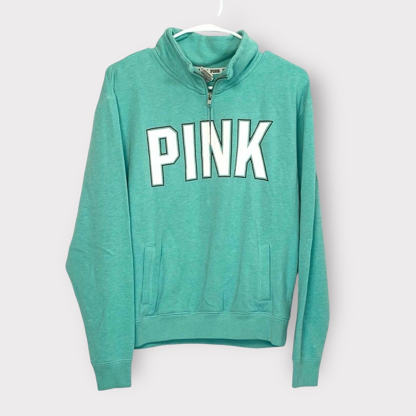 PINK by Victoria’s Secret Women’s Pullover Sweatshirt | Size XS | Teal Green | Long Sleeve | EUC