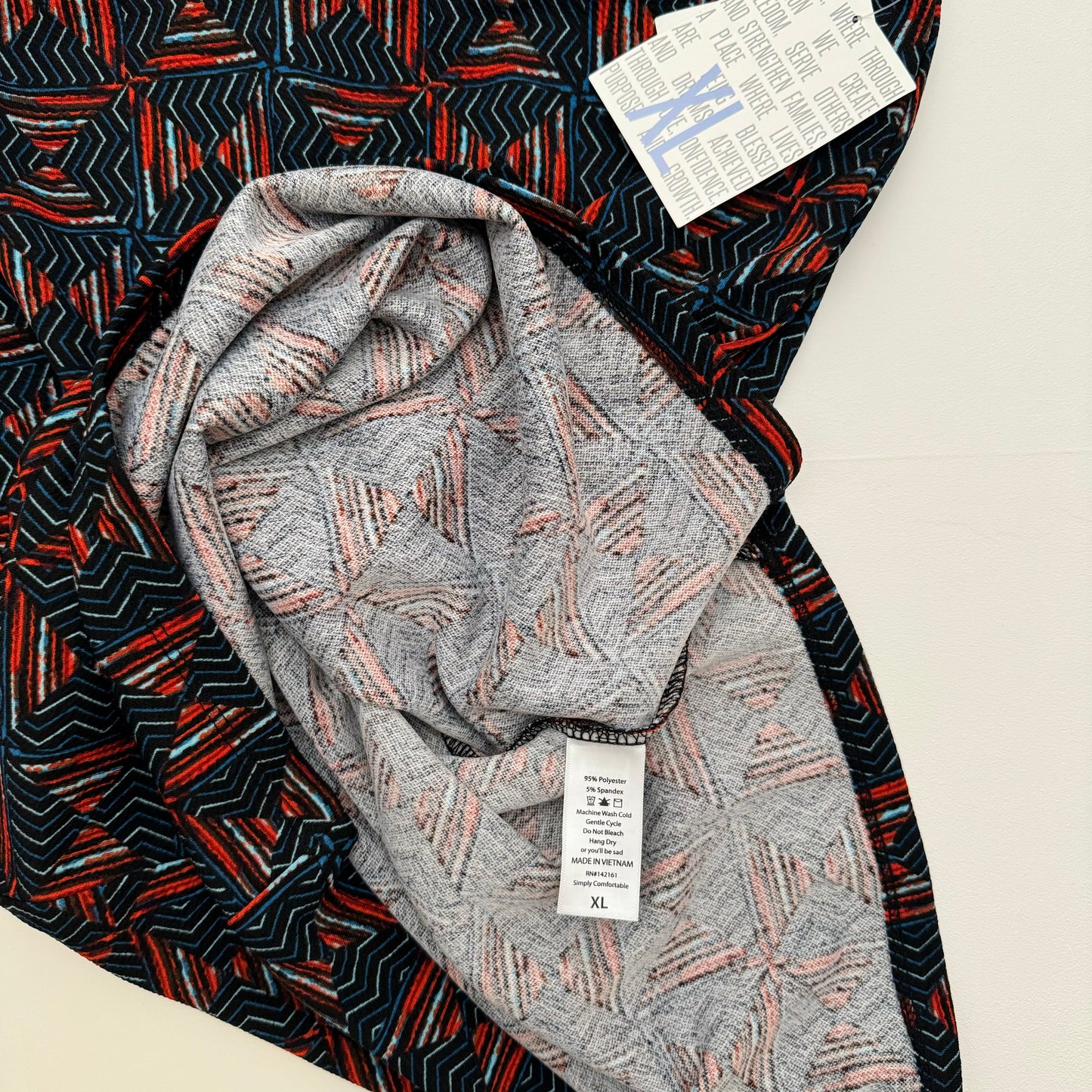 LuLaRoe Cassie Pencil Skirt | XL (18-20) | Blue/Red | Geometric | NWT