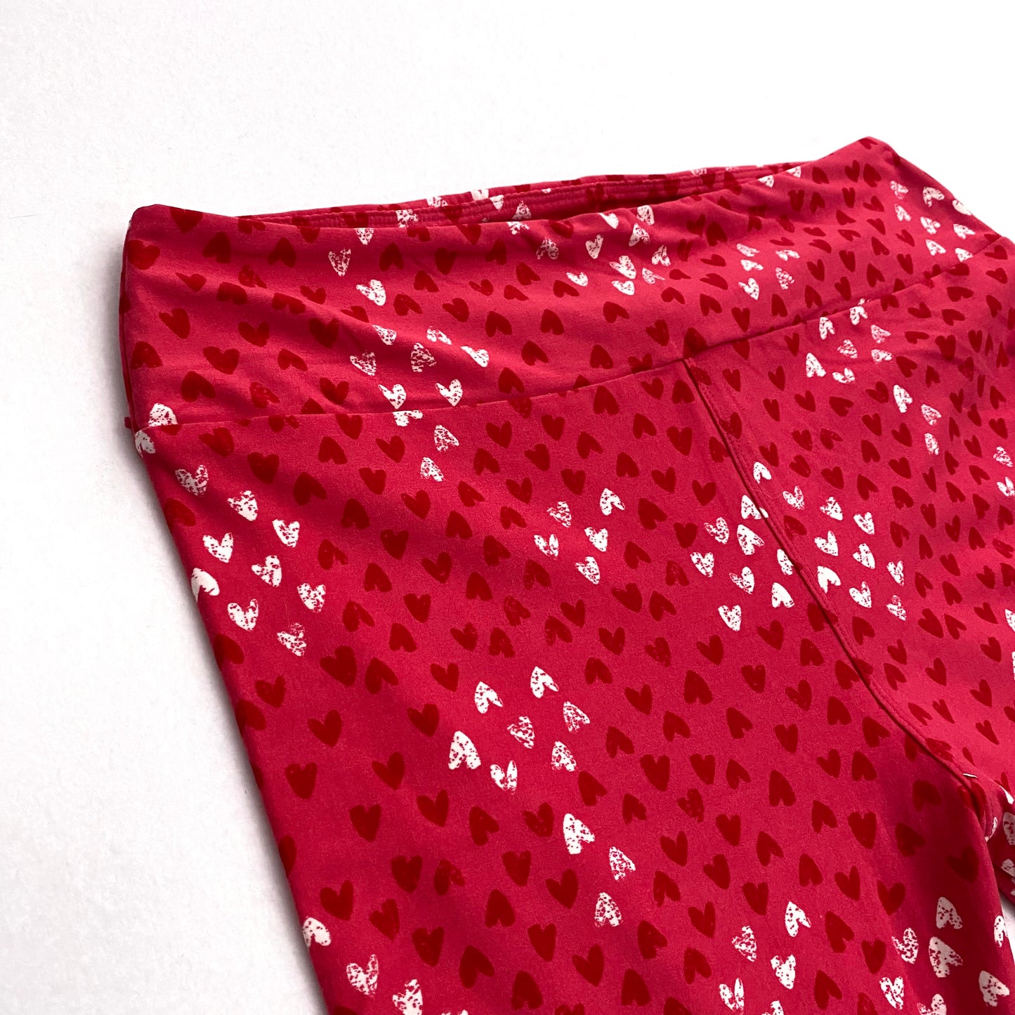 LuLaRoe Print Leggings | TC (12-18) | Red w/Red & White Hearts | New