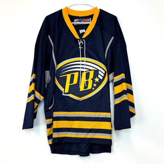 Players Bench | SP flo-Knit Tie-Neck Hockey Jersey | Color: Blue/Gold | Size: L | NEW