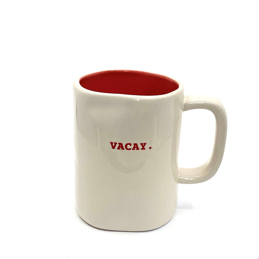 Rae Dunn by Magenta ‘VACAY.’ 12 oz. Coffee Mug Cup White/Peach