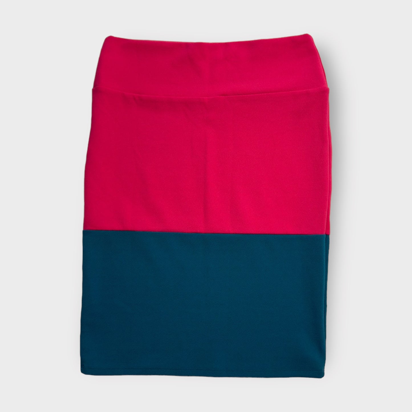 LuLaRoe Cassie Pencil Skirt | XL (18-20) | Pink/Green Colorblock | NWT