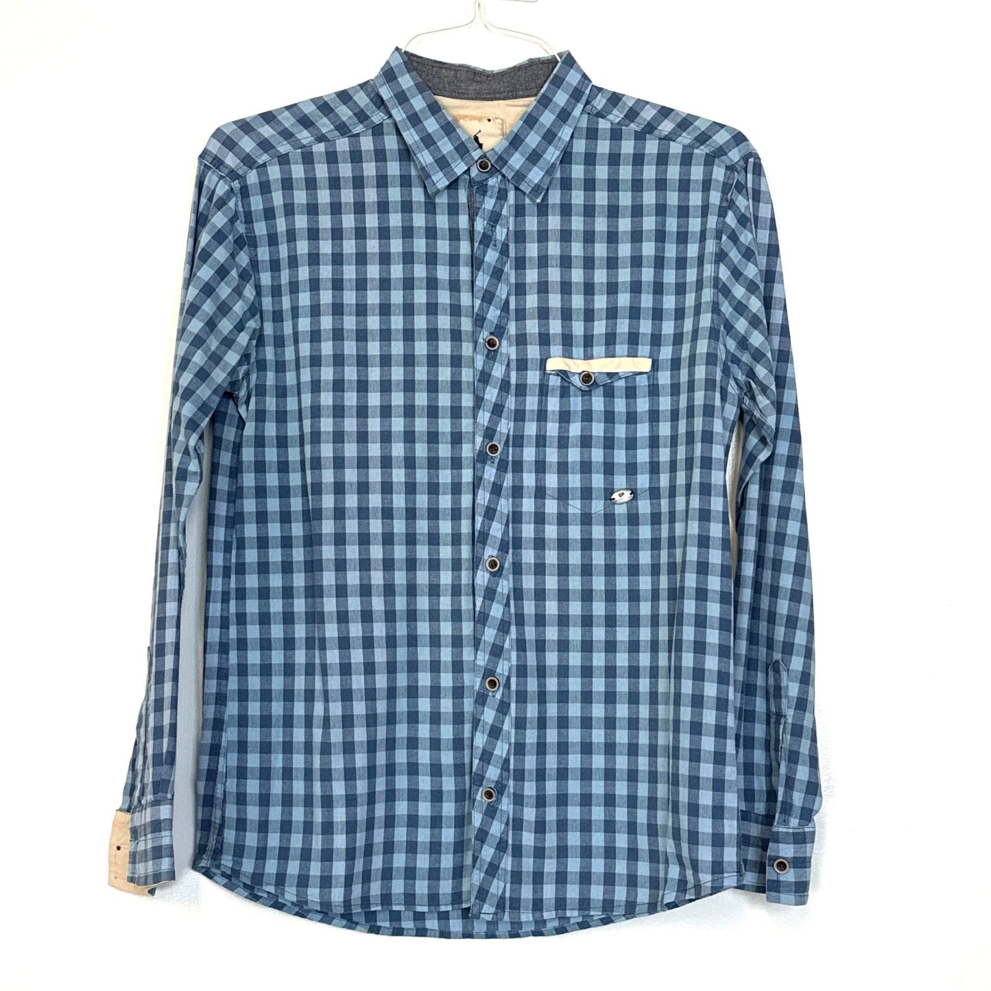 POLO Ralph Lauren Parfums Womens Size L Blue/Blue Check L/s Button-Up Shirt Pre-Owned