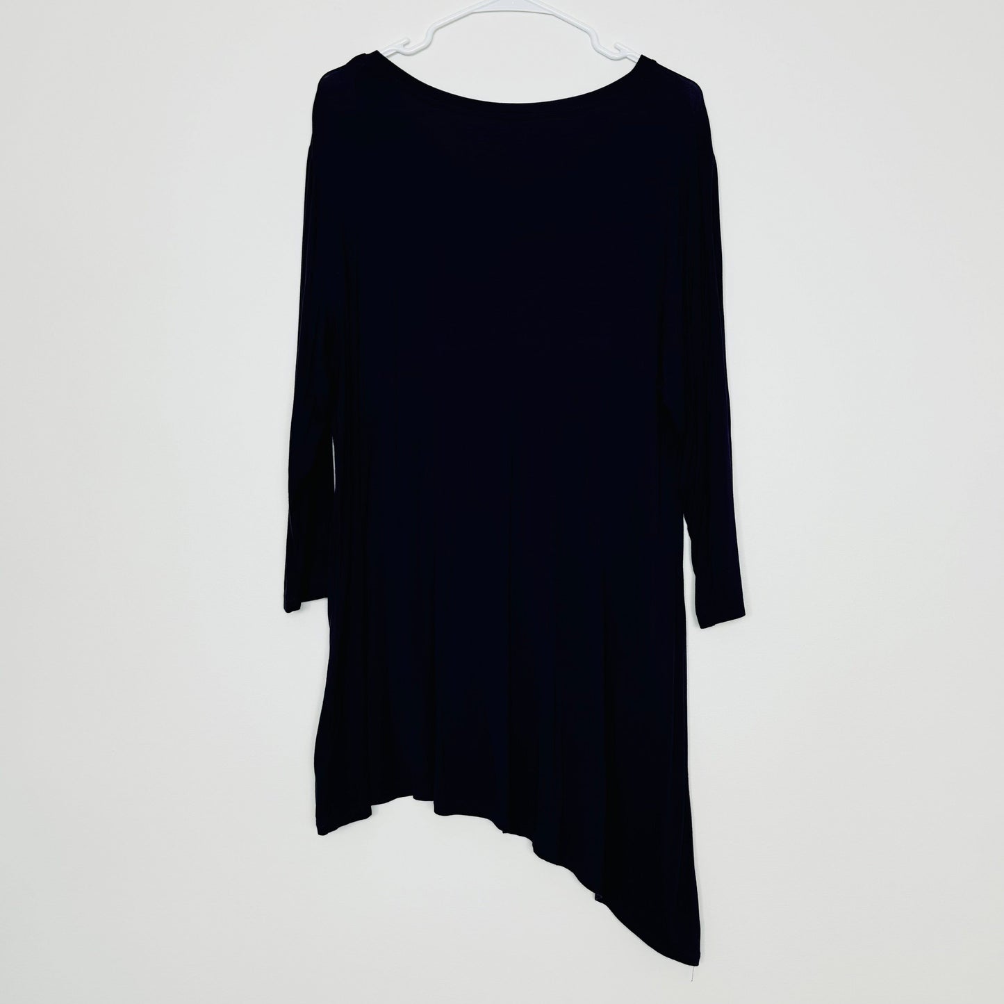 LoGo Lori Goldstein | Womens 3/4 Sleeve Asymmetric Tunic Top | Color: Black | Size: XL | EUC