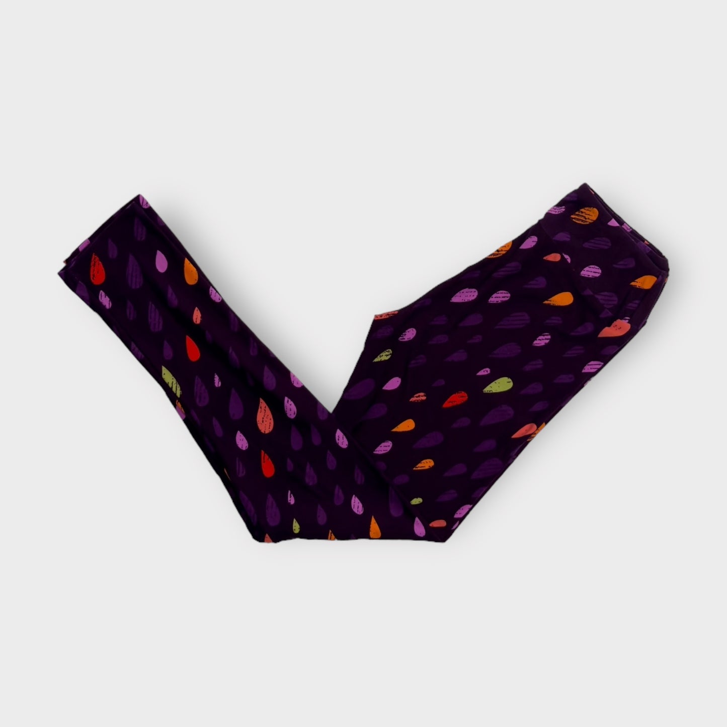 LuLaRoe Juniors Leggings | Tween (00-0) | Purple/Multicolor Droplets | Buttery Soft | New