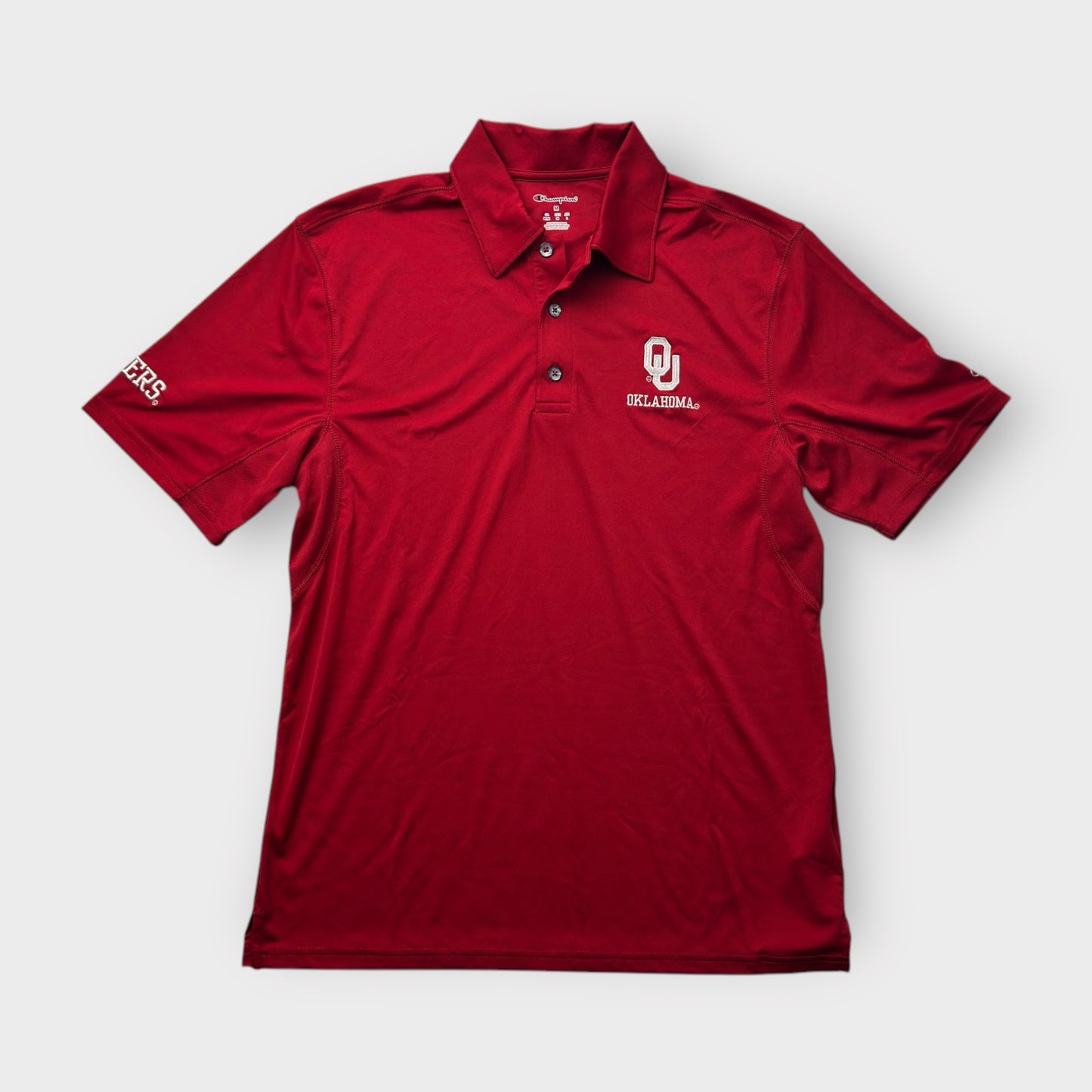 Champion Men's Red Oklahoma Sooners Polo Golf Shirt - Size M