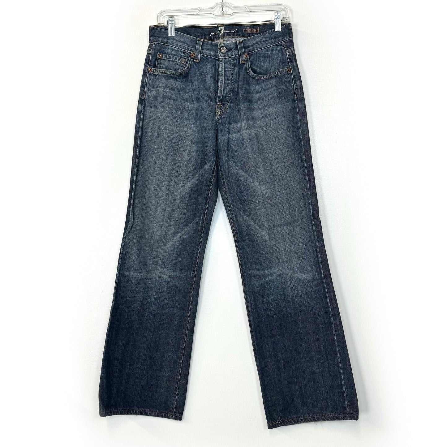 7 For all Mankind | Mens Relaxed Button-Fly Jeans | Color: Blue | Size: 29x31