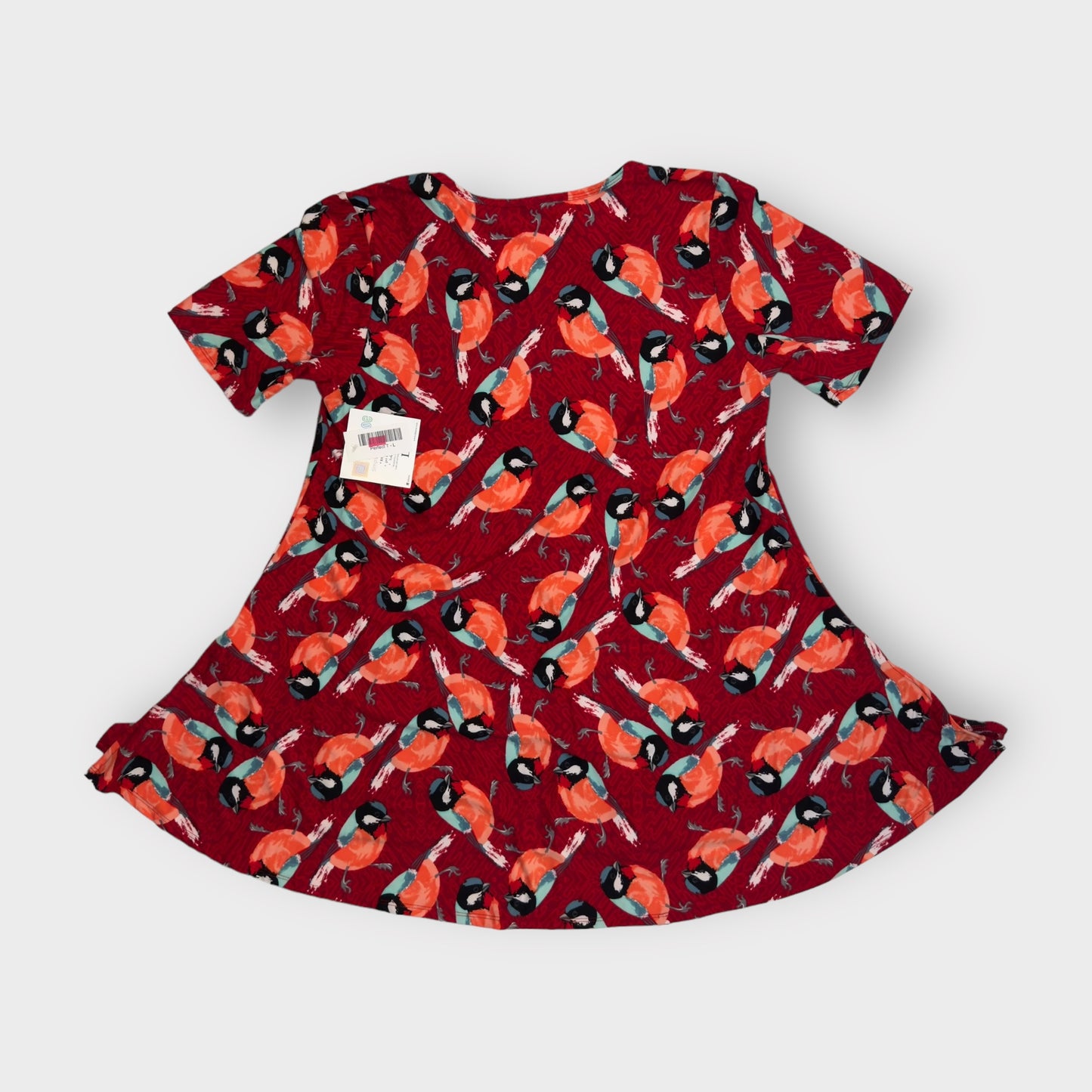 LuLaRoe Perfect T Swing Top | L (14-16) | Red Birds | NWT