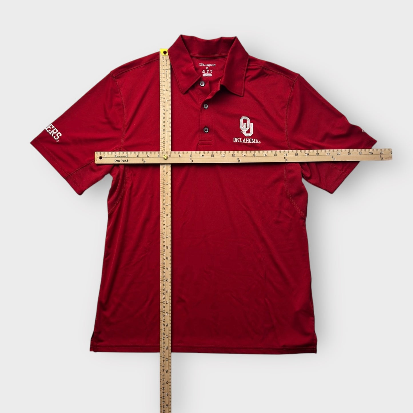 Champion Men's Red Oklahoma Sooners Polo Golf Shirt - Size M