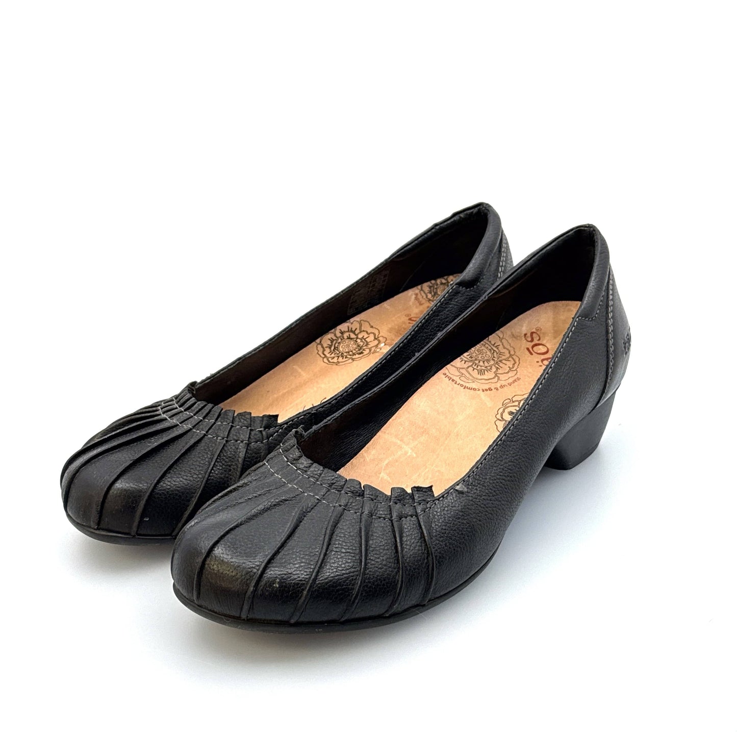 Taos | Womens Calypso Leather Slip-On Shoes | Color: Black | Size: 9 | Pre-Owned