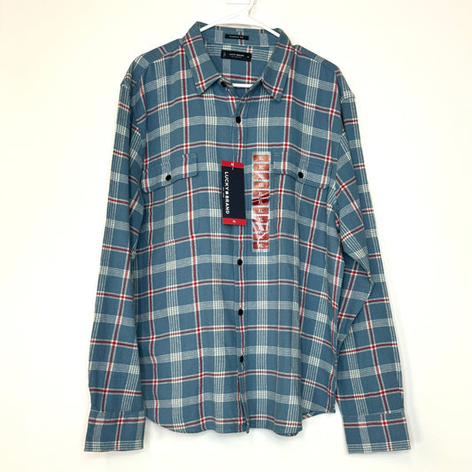 Lucky Brand | Classic Fit Plaid Flannel L/s Shirt | Color: Blue/White/Red | Size: XL | NWT
