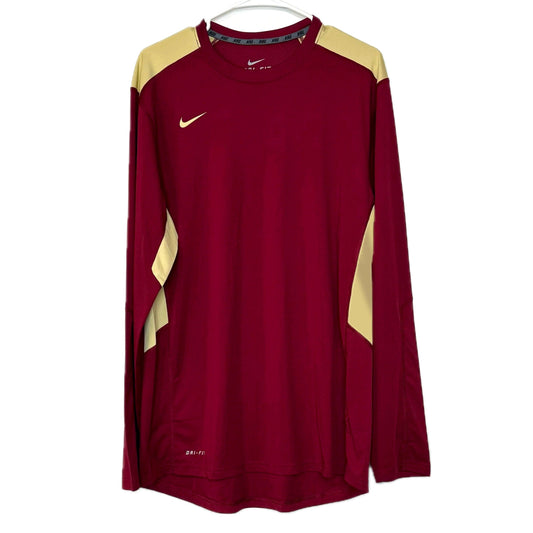 Nike Dri-FIT | Mens Pullover Speed Fly L/s Shirt | Color: Cardinal Red/Gold | Size: L | NWT
