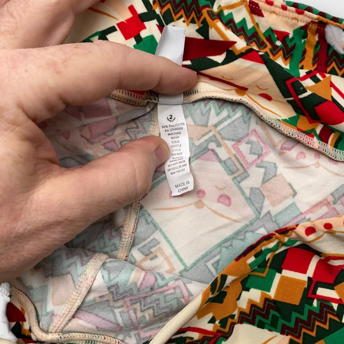 LuLaRoe Leggings OS (2-10) | Santa Aztec Geometric Print | Ultra Soft Fabric