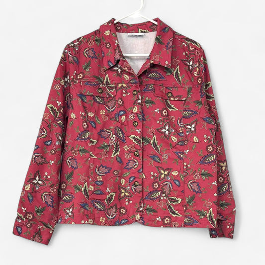 The Tog Shop Women's Red Floral Button-Up Jacket - Size L