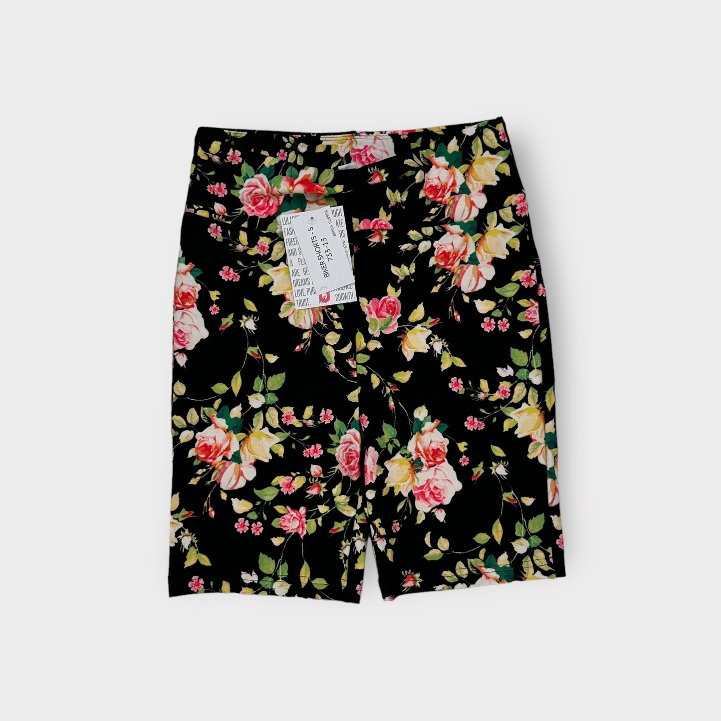 LuLaRoe Biker Shorts | S (4-6) | Black/multicolor Floral | NWT