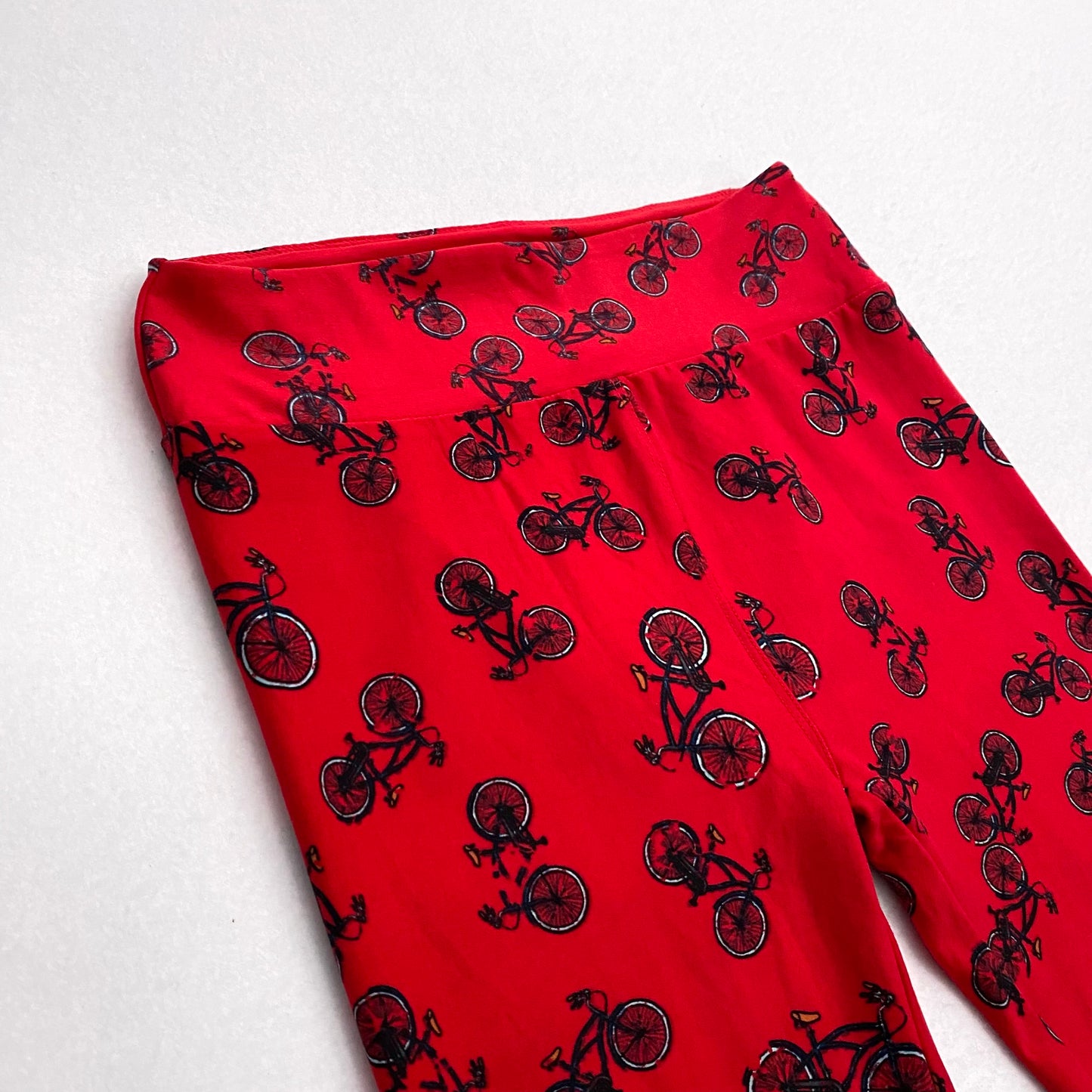 LuLaRoe Leggings | OS (2-10) | Red w/Bicycles | Buttery Soft | New