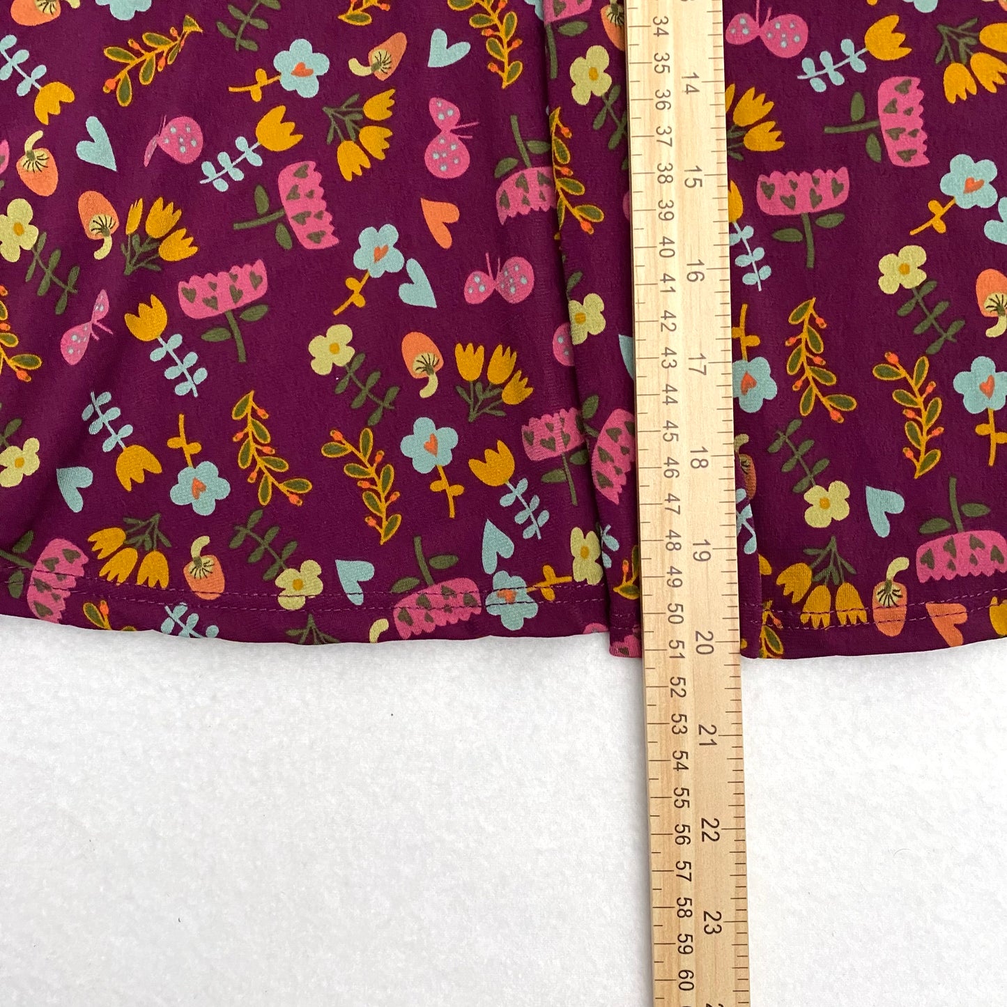 LuLaRoe Kids Azure A-Line Skirt  | 14 (14-16) | Purple/Multicolor Retro Floral | NWT