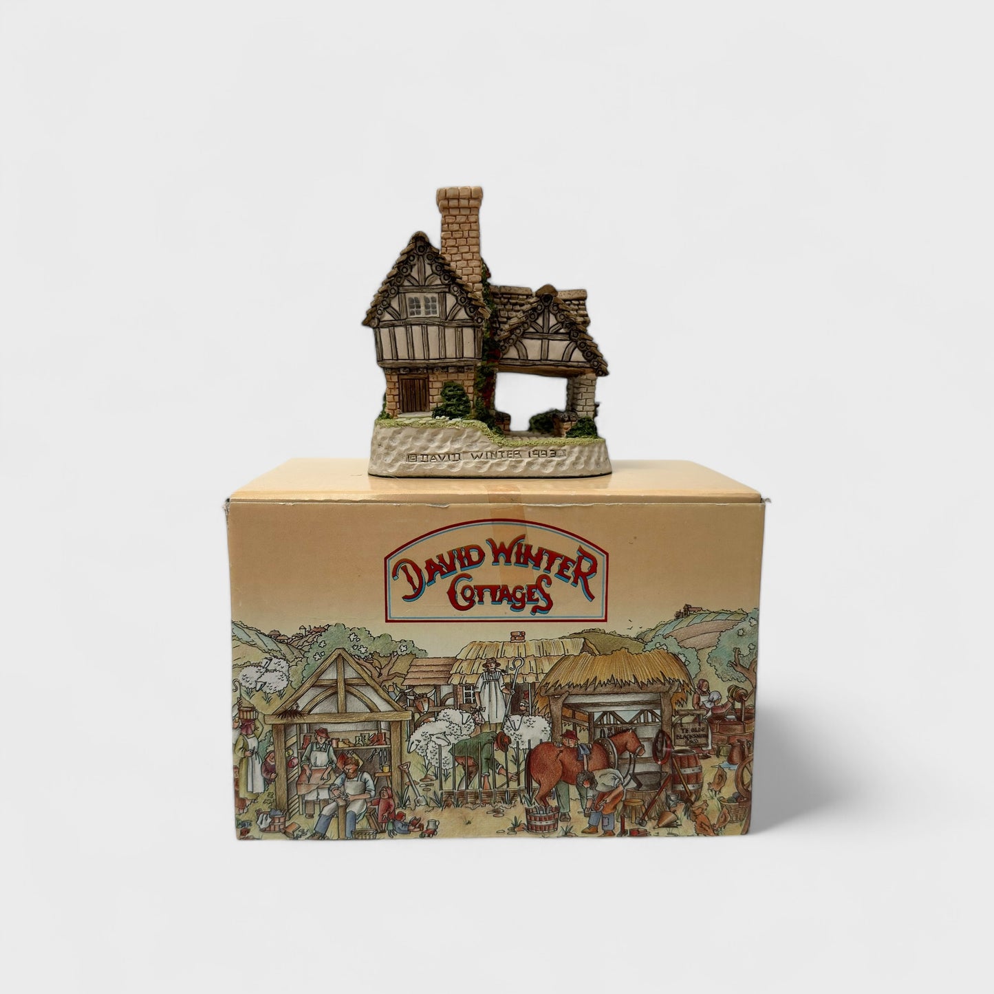 David Winter Cottages The Church and the Vestry | 3” Collectible Miniature | Vintage Resin Sculpture | Excellent Condition