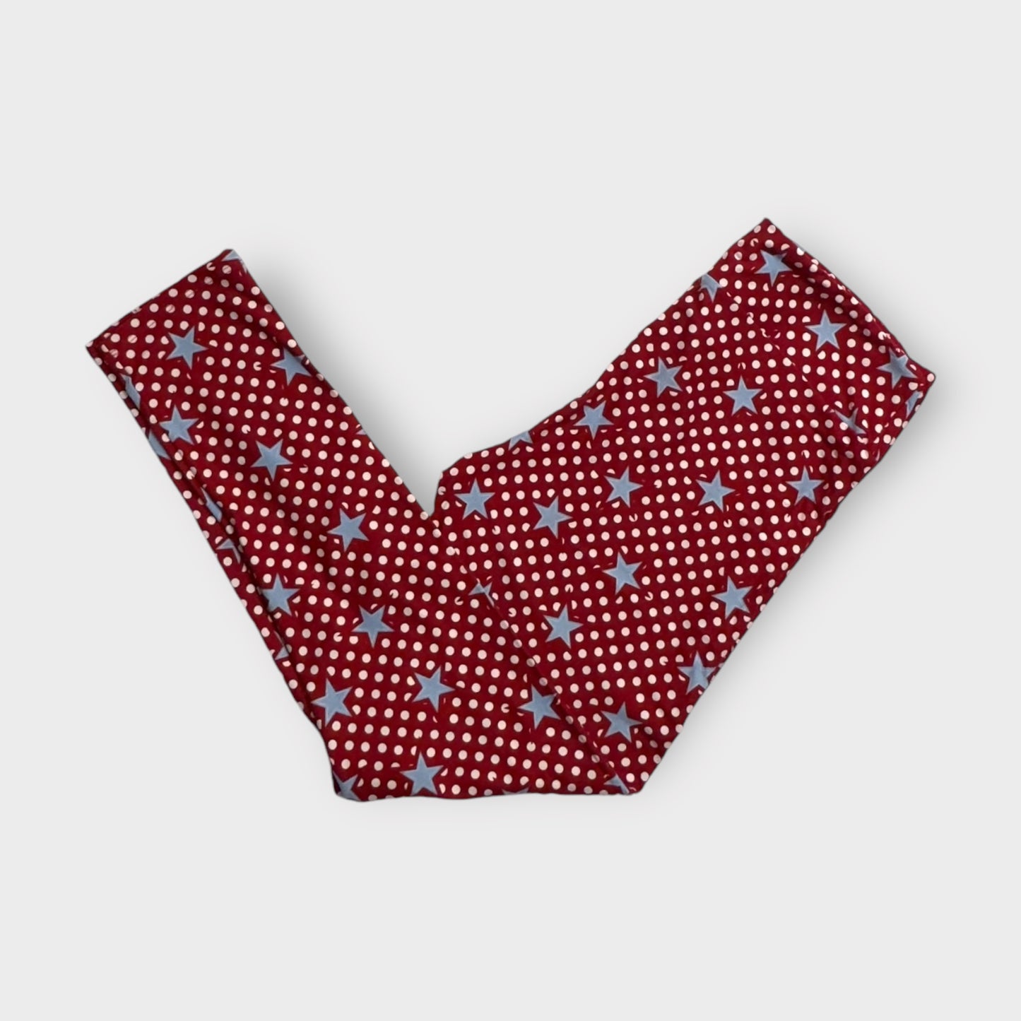 LuLaRoe Leggings | TC (12-18) | Red/White Polka Dots & Blue Stars | Buttery Soft | New