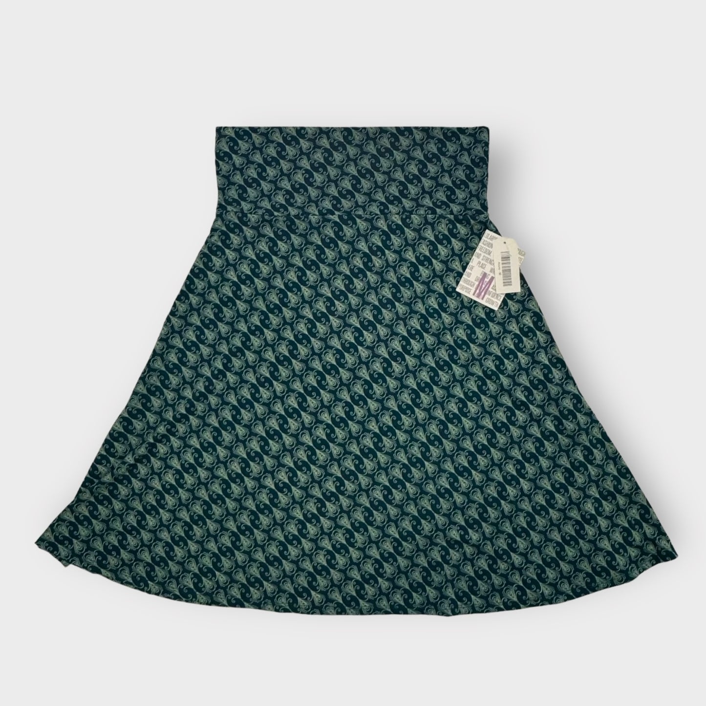 LuLaRoe Azure Skirt | M (6-8) | Green Swirl | A-Line | NWT