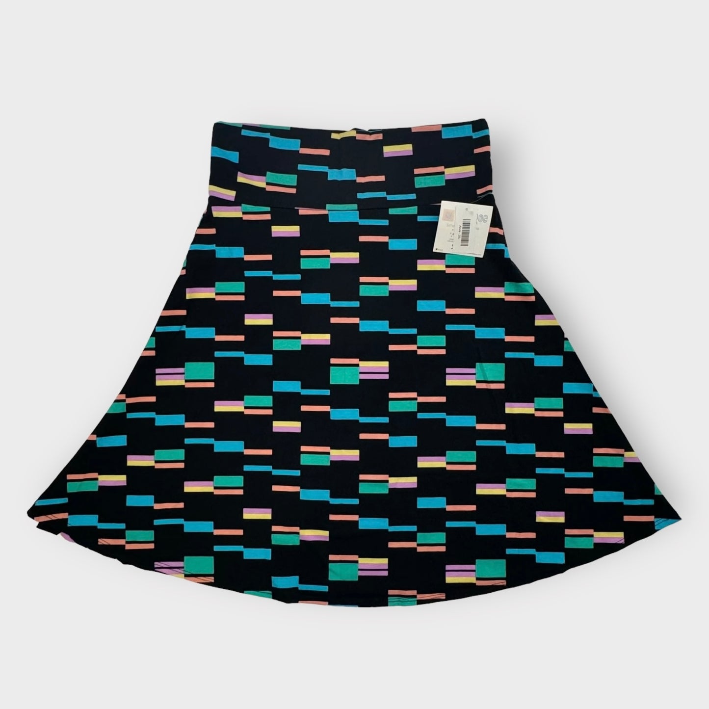 LuLaRoe Azure Skirt | 2XL (18-20) | Black/Multicolor | Geometric | NWT