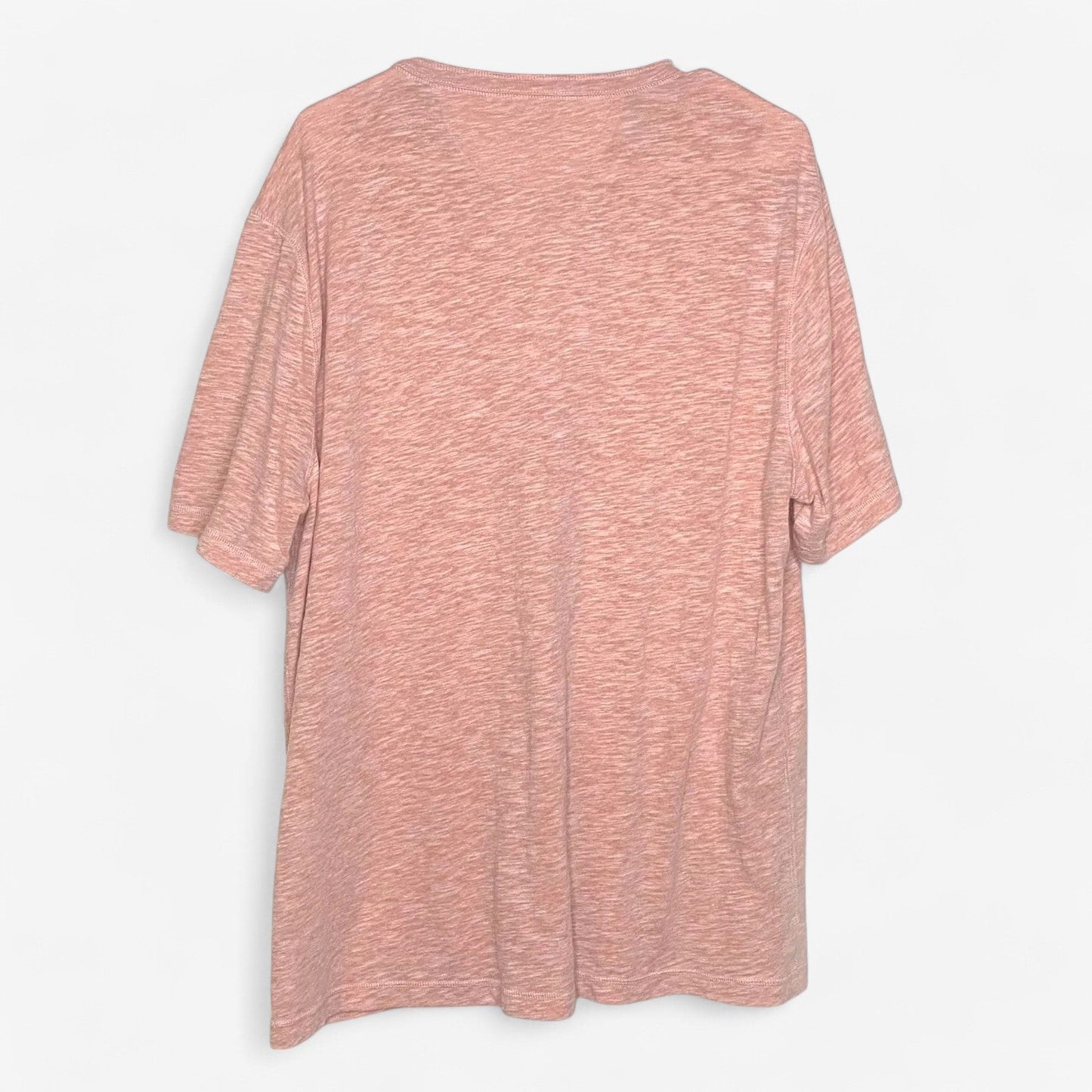 Faherty Men's Light Heather Peach Henley T-Shirt - Size XL - Short Sleeve
