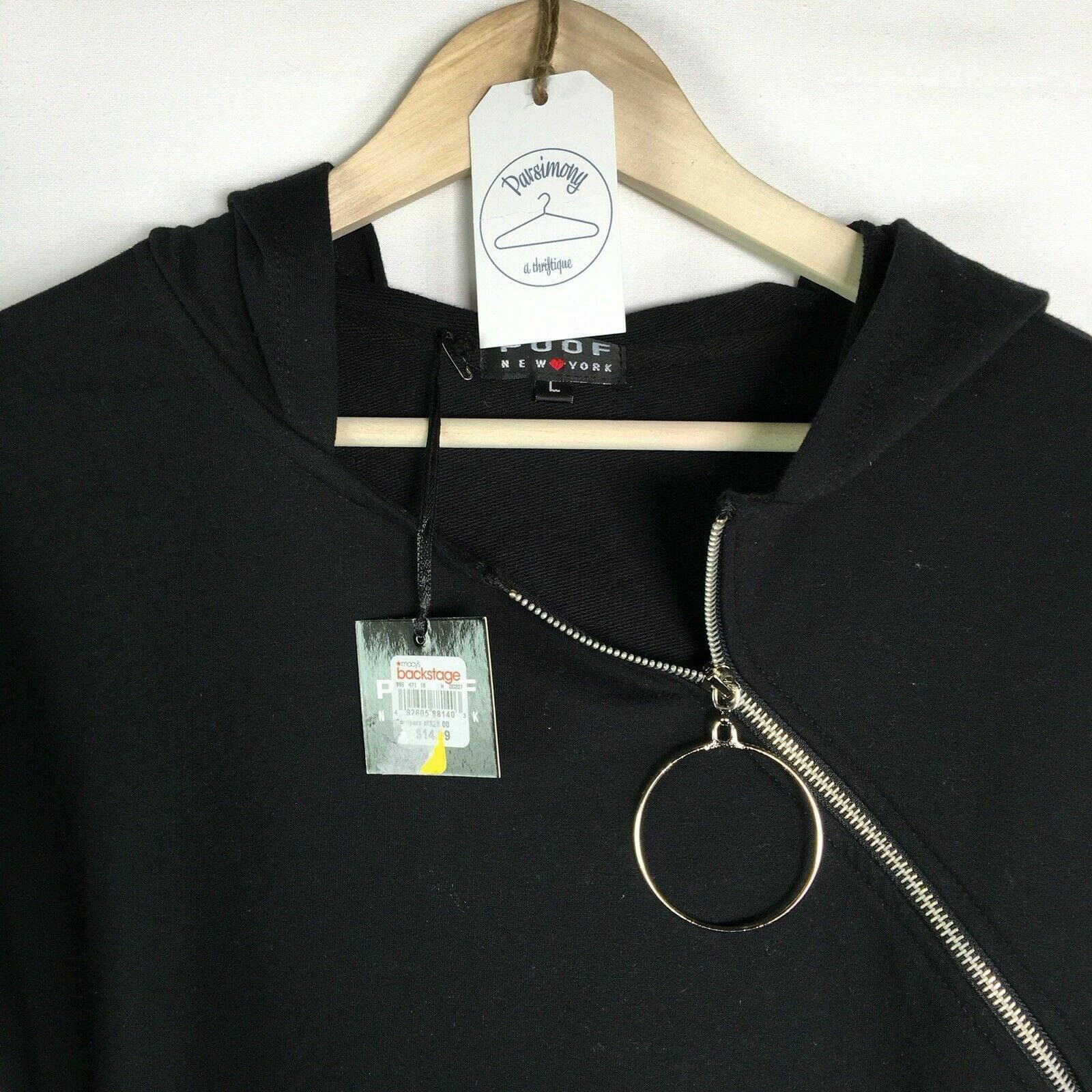 Fashionable Poof! Black Fleece Hoodie Sweatshirt Dress L/s NWT -  | Buy at Parsimony Shoppes