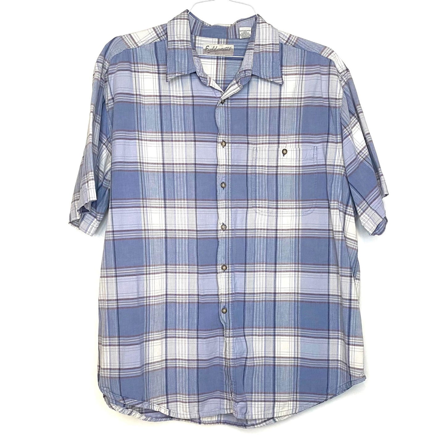 Fieldmaster Mens Size XL Blue Brown Plaid Casual Shirt s/s Pre-Owned -  | Buy at Parsimony Shoppes